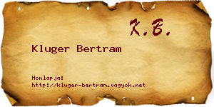 Kluger Bertram névjegykártya